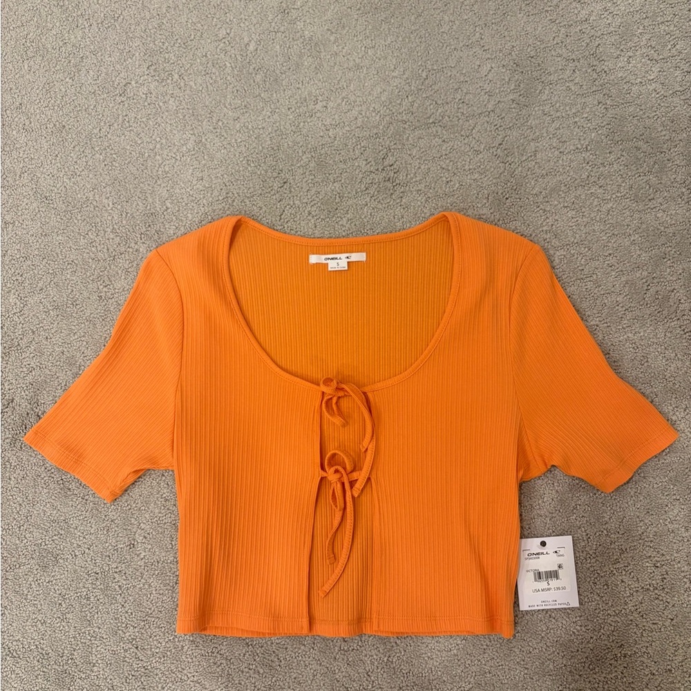 O’NEILL Bright Orange Ribbed Crop Top